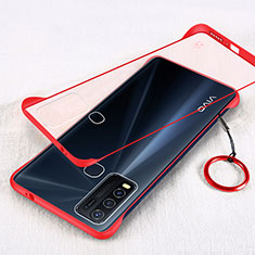 Transparent Crystal Hard Rigid Case Back Cover H01 for Vivo Y50 Red