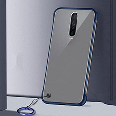 Transparent Crystal Hard Rigid Case Back Cover H01 for Xiaomi Poco X2 Blue