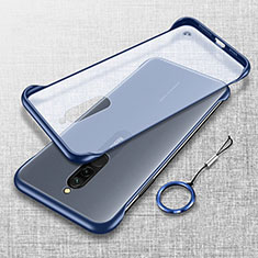 Transparent Crystal Hard Rigid Case Back Cover H01 for Xiaomi Redmi 8 Blue