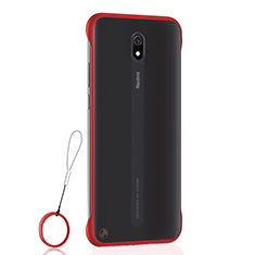 Transparent Crystal Hard Rigid Case Back Cover H01 for Xiaomi Redmi 8A Red
