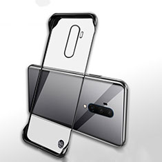 Transparent Crystal Hard Rigid Case Back Cover H02 for OnePlus 7T Pro Black
