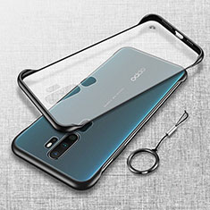 Transparent Crystal Hard Rigid Case Back Cover H02 for Oppo A11 Black