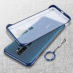 Transparent Crystal Hard Rigid Case Back Cover H02 for Oppo A11 Blue