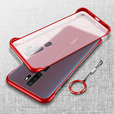 Transparent Crystal Hard Rigid Case Back Cover H02 for Oppo A11 Red