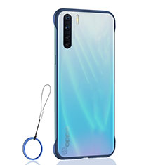 Transparent Crystal Hard Rigid Case Back Cover H02 for Oppo A91 Blue