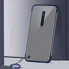 Transparent Crystal Hard Rigid Case Back Cover H02 for Oppo Reno2 Blue