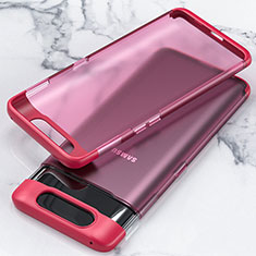 Transparent Crystal Hard Rigid Case Back Cover H02 for Samsung Galaxy A90 4G Red