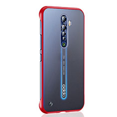 Transparent Crystal Hard Rigid Case Back Cover H03 for Oppo Reno2 Red