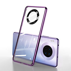 Transparent Crystal Hard Rigid Case Back Cover S01 for Huawei Mate 30 Pro 5G Purple
