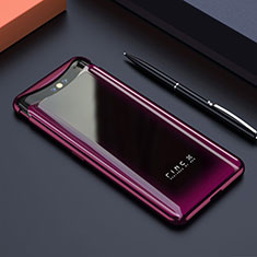 Transparent Crystal Hard Rigid Case Back Cover S01 for Oppo Find X Super Flash Edition Hot Pink