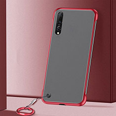 Transparent Crystal Hard Rigid Case Back Cover S01 for Samsung Galaxy A70 Red