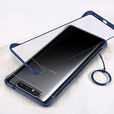 Transparent Crystal Hard Rigid Case Back Cover S01 for Samsung Galaxy A90 4G Blue