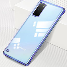 Transparent Crystal Hard Rigid Case Back Cover S01 for Samsung Galaxy S20 5G Blue