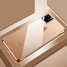 Transparent Crystal Hard Rigid Case Back Cover S02 for Apple iPhone 11 Pro Max Gold