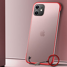 Transparent Crystal Hard Rigid Case Back Cover S02 for Apple iPhone 11 Red