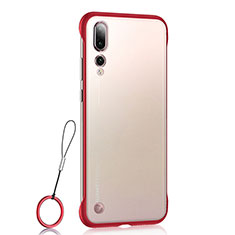 Transparent Crystal Hard Rigid Case Back Cover S02 for Huawei P20 Pro Red