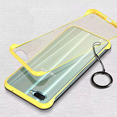 Transparent Crystal Hard Rigid Case Back Cover S02 for Oppo K1 Yellow