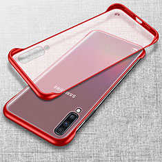 Transparent Crystal Hard Rigid Case Back Cover S02 for Samsung Galaxy A70 Red