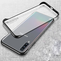 Transparent Crystal Hard Rigid Case Back Cover S02 for Samsung Galaxy A70S Black