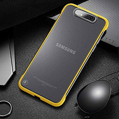 Transparent Crystal Hard Rigid Case Back Cover S02 for Samsung Galaxy A80 Yellow