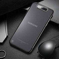 Transparent Crystal Hard Rigid Case Back Cover S02 for Samsung Galaxy A90 4G Black