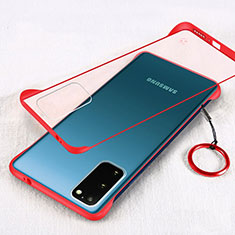 Transparent Crystal Hard Rigid Case Back Cover S02 for Samsung Galaxy S20 Red