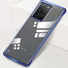 Transparent Crystal Hard Rigid Case Back Cover S02 for Samsung Galaxy S20 Ultra 5G Blue