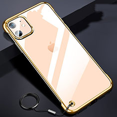 Transparent Crystal Hard Rigid Case Back Cover S03 for Apple iPhone 11 Gold