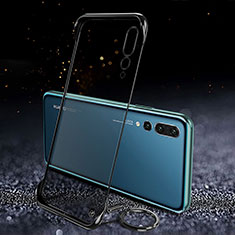Transparent Crystal Hard Rigid Case Back Cover S04 for Huawei P20 Pro Black