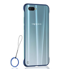 Transparent Crystal Hard Rigid Case Back Cover S04 for Oppo K1 Blue