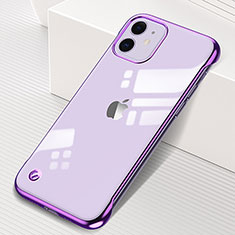 Transparent Crystal Hard Rigid Case Back Cover S05 for Apple iPhone 11 Purple