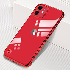 Transparent Crystal Hard Rigid Case Back Cover S05 for Apple iPhone 11 Red