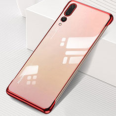 Transparent Crystal Hard Rigid Case Back Cover S06 for Huawei P20 Pro Red