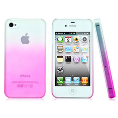 Transparent Gradient Hard Rigid Case for Apple iPhone 4 Pink