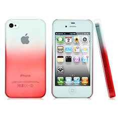 Transparent Gradient Hard Rigid Case for Apple iPhone 4 Red