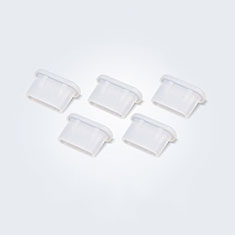 Type-C Anti Dust Cap USB-C Plug Cover Protector Plugy Universal 5PCS H01 for Apple iPhone 15 Plus White