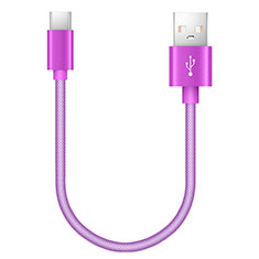 Type-C Charger USB Data Cable Charging Cord Android Universal 20cm S02 for Xiaomi Mi 11X Pro 5G Purple