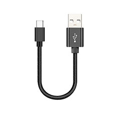 Type-C Charger USB Data Cable Charging Cord Android Universal 30cm S05 for Oppo A2 Pro 5G Black