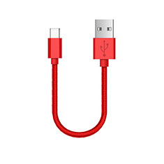 Type-C Charger USB Data Cable Charging Cord Android Universal 30cm S05 for Motorola Moto Edge 2021 5G Red