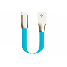 Type-C Charger USB Data Cable Charging Cord Android Universal 30cm S06 for Oneplus Nord N200 5G Blue