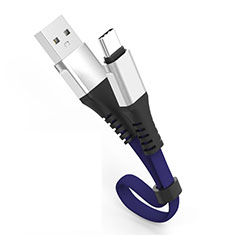 Type-C Charger USB Data Cable Charging Cord Android Universal 30cm S07 for Oppo Reno4 Lite Blue
