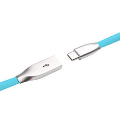 Type-C Charger USB Data Cable Charging Cord Android Universal T03 for Motorola Moto E7 2020 Sky Blue