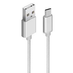 Type-C Charger USB Data Cable Charging Cord Android Universal T04 for Oppo Reno9 Pro+ Plus 5G Silver