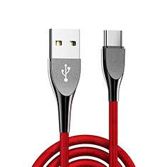 Type-C Charger USB Data Cable Charging Cord Android Universal T21 for Samsung Galaxy F52 5G Red