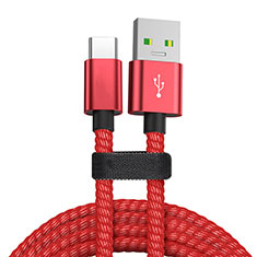 Type-C Charger USB Data Cable Charging Cord Android Universal T24 for Motorola Moto Edge 30 Pro 5G Red