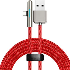 Type-C Charger USB Data Cable Charging Cord Android Universal T25 for Samsung Galaxy Tab S7 Plus 12.4 Wi-Fi SM-T970 Red
