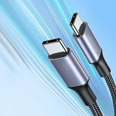 Type-C USB-C to Type-C USB-C Cable Adapter 100W H05 for Apple iPhone 15 Dark Gray