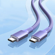 Type-C USB-C to Type-C USB-C Cable Adapter 100W H06 for Apple iPad Air 5 10.9 (2022) Purple