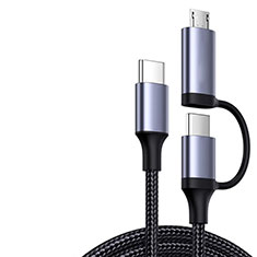Type-C USB-C to Type-C USB-C Cable Adapter 60W H03 for Apple iPhone 15 Dark Gray