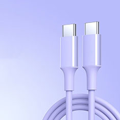 Type-C USB-C to Type-C USB-C Cable Adapter 60W H05 for Apple iPad Pro 11 (2021) Purple